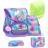 Belmil Schulranzen Compact Schulranzen Set 5-teilig Mit Brustgurt Rainbow Color 5