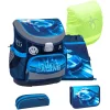 Belmil Schulranzen Mini Fit Schulranzen Set 5-teilig Mit Brustgurt Racing Blue Neon 5