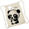 Schnullireich Kindergartenbeutel / Stoffbeutel / Turnbeutel Mit Namen Panda-Bär Natur 7